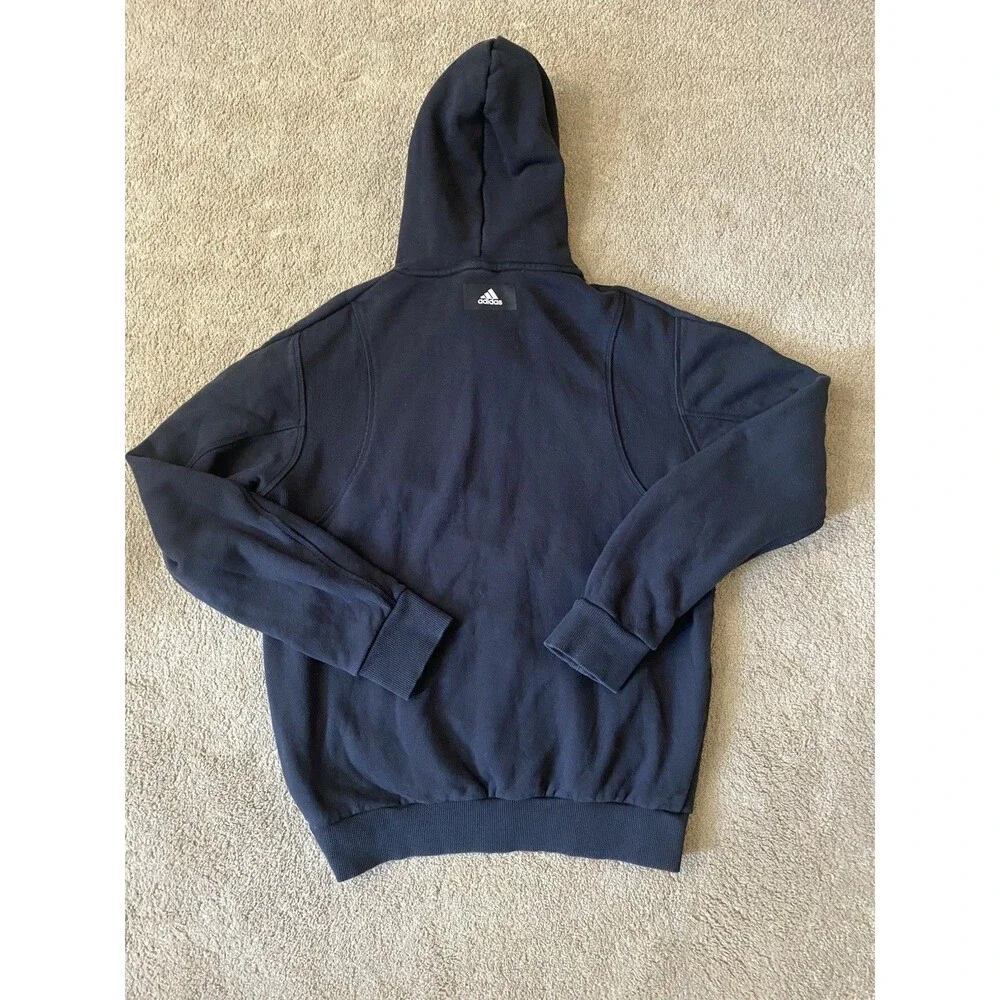 Adidas Essentials Big Logo French Terry Hoodie in Black Classic Size Men’s S